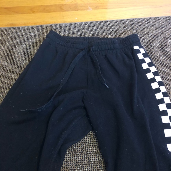 Black Checkered Jogger Sweatpants - Picture 2 of 5